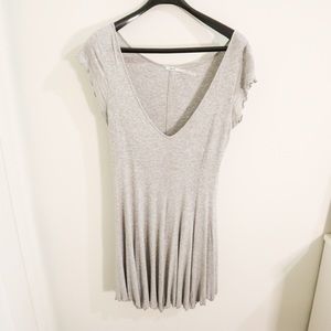 Low V-Neck Midi Dress